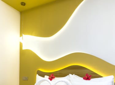 Honey moon bed decoration in deluxe room