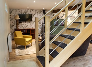 Photographie immobilière présentant un salon intérieur