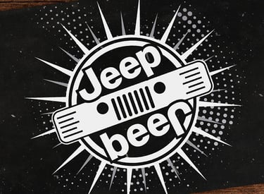a jeep wrangling a jeep with a jeep logo on it