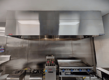 a cleaned commercial kitchen hood