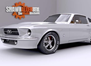 a white mustang
