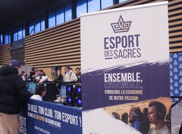 Photographie des visuels de l'association esportive Esport des Sacres, pour la Game in Reims.