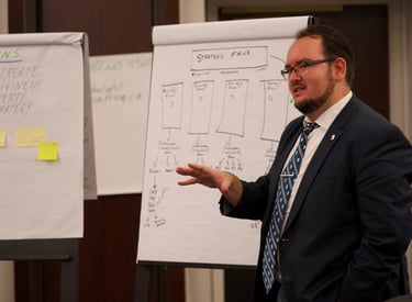 Me speaking at the Atlas Network's Executive Accelerator program.