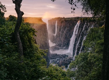 Sunset at Victoria Falls