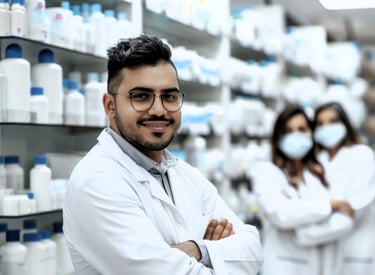 Man working in pharmacy