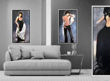 Figurative paintings art imagery in black white and light series by Maya Britan I Am One ART