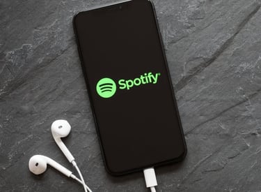 Spotify music on phone with earphones