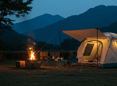 Versatile camping tent in diverse landscapes, highlighting best camping tent for all weather conditi