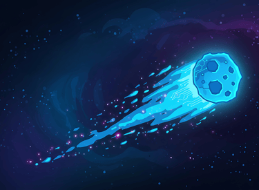 comet traveling through the space