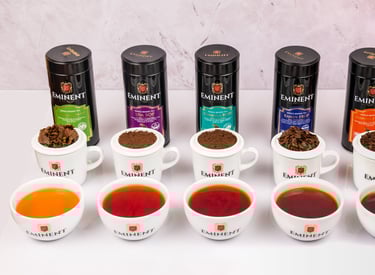 a variety of Eminent teas and tea cups