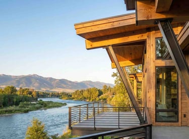 Custom metal outdoor roof beams, Missoula county