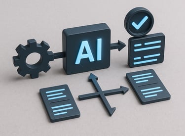Visual representation of business task automation using AI