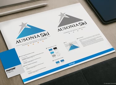 a business card with a business card and a pen