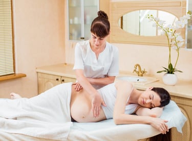 Pregnancy - A soothing massage tailored for expecting mothers, easing tension, reducing swelling, an
