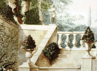 Fresque intérieure réalisée par l'artiste France CRUSE dans un grand hôtel parisien.