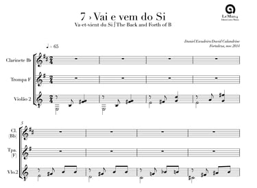Imagem: parte completa de "Vai e vem do Si" do livro "violão em letra e música".