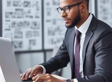 Homem dando treinamento em TI