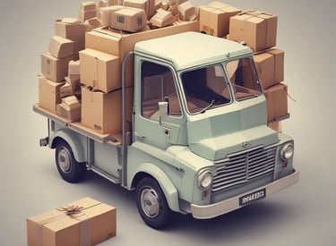 A delivery truck loaded with MEP materials ready for dispatch.