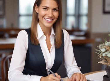 a woman in a vest and tie