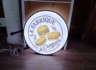 Enseigne lumineuse pour un restaurant fait par MB2S