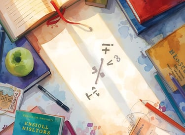 cahiers et livres scolaires crayon pomme manger stylos couleur équations maths scolaire