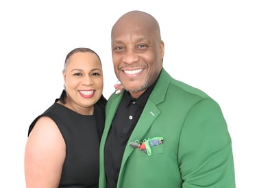 a man and woman standing next to each other