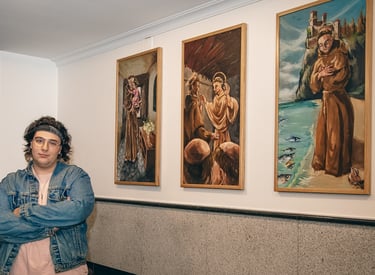 Eider Iglesias en la presentación de su obra "Tríptico a San Antonio"