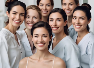 A serene clinic environment featuring modern treatment rooms with soft, natural lighting.