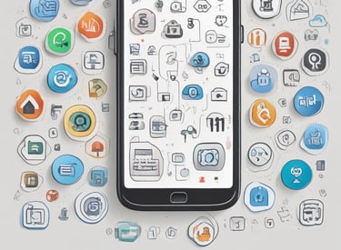 A smartphone displaying a website interface with a prominent green button labeled 'Join free.' The screen shows a search bar and various categories like Editorial, Wallpapers, and Textures & Patterns. The background is a textured, light green surface with a leaf pattern.