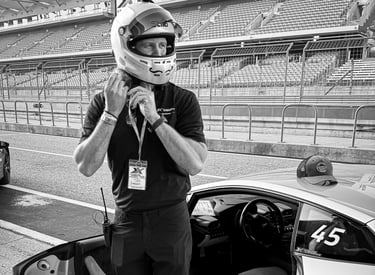 Jason Friday suiting up for a lamborghini