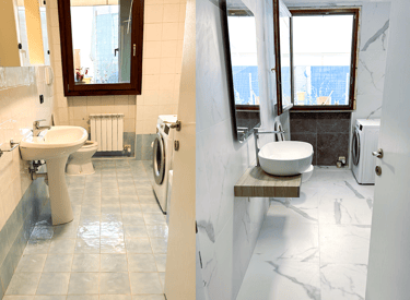 Ristrutturazione bagno completa, in una settimana lavorativa, materiali italiani e assistenza