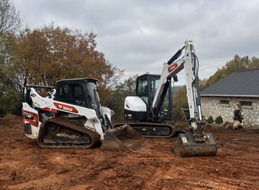 Bobcat skid steer and excavator