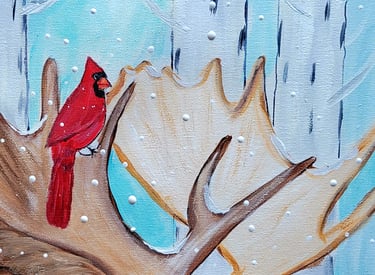 Online winter moose paint party