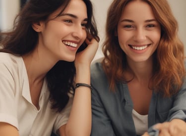 a woman with curly hair wearing headphones