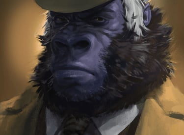 Mafia Gorilla Portrait | Anthro Art
