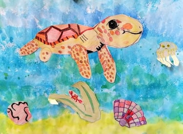 Kinderzeichnung einer Schildkröte