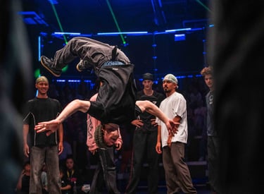 a man doing a trick in breaking battle