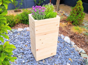 tall wooden planter made from natural wood handmade quality wood  