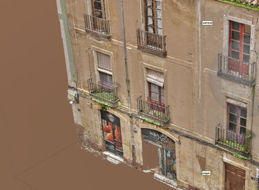 nube de puntos de fachada con LiDAR