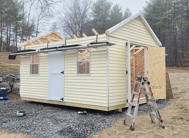 Custom shed under construction using high-quality, durable materials by Imperial Custom Sheds