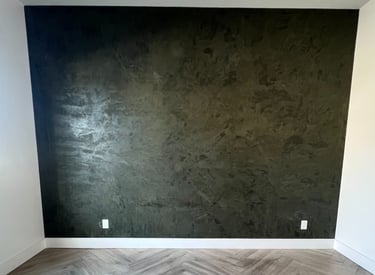 Modern Roman clay feature wall with a soft, matte texture, bringing an earthy and refined look