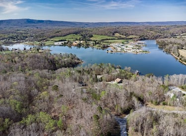 Rockwood, TN lake from drone