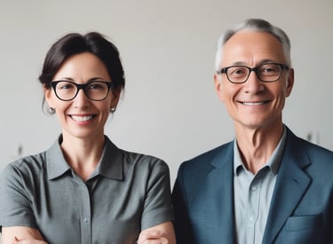 Particulares. Mujer y hombre de unos 50 años ambos. Pareja, amigos o compañeros de trabajo