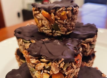 Apricot & Coconut Seed bites with Dark Chocolate