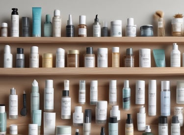 A serene image of beauty products arranged aesthetically.