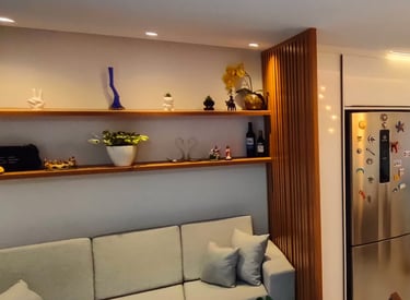 Sala de estar e cozinha planejada