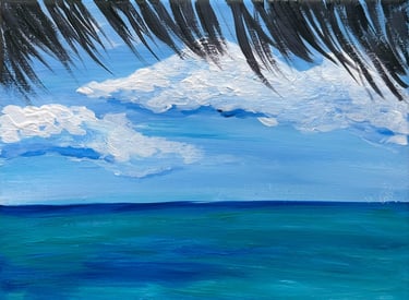 Beach scene painting party April 19 Cozumel