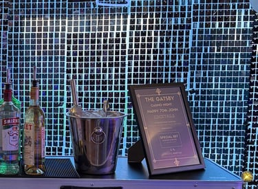 Bar menu; Aproned Mixologist 