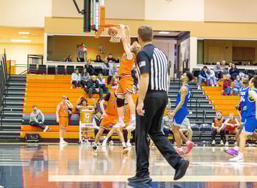 Dunk made by Midlands College basket ball player 2025