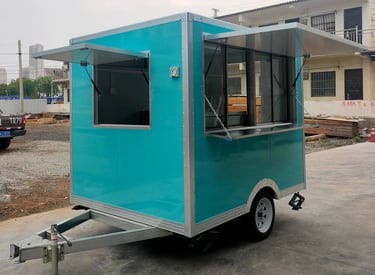 Foodtrailer Box de Tylerâs Foodtrailers, remorque alimentaire rectangulaire spacieuse, finition professionnelle, couleur RAL